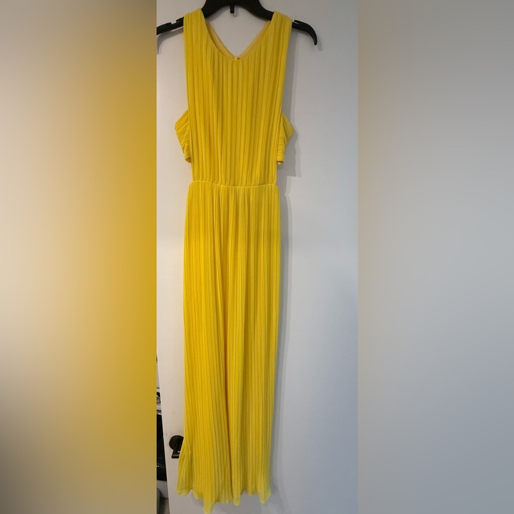 Yellow BCBG gown with cutouts